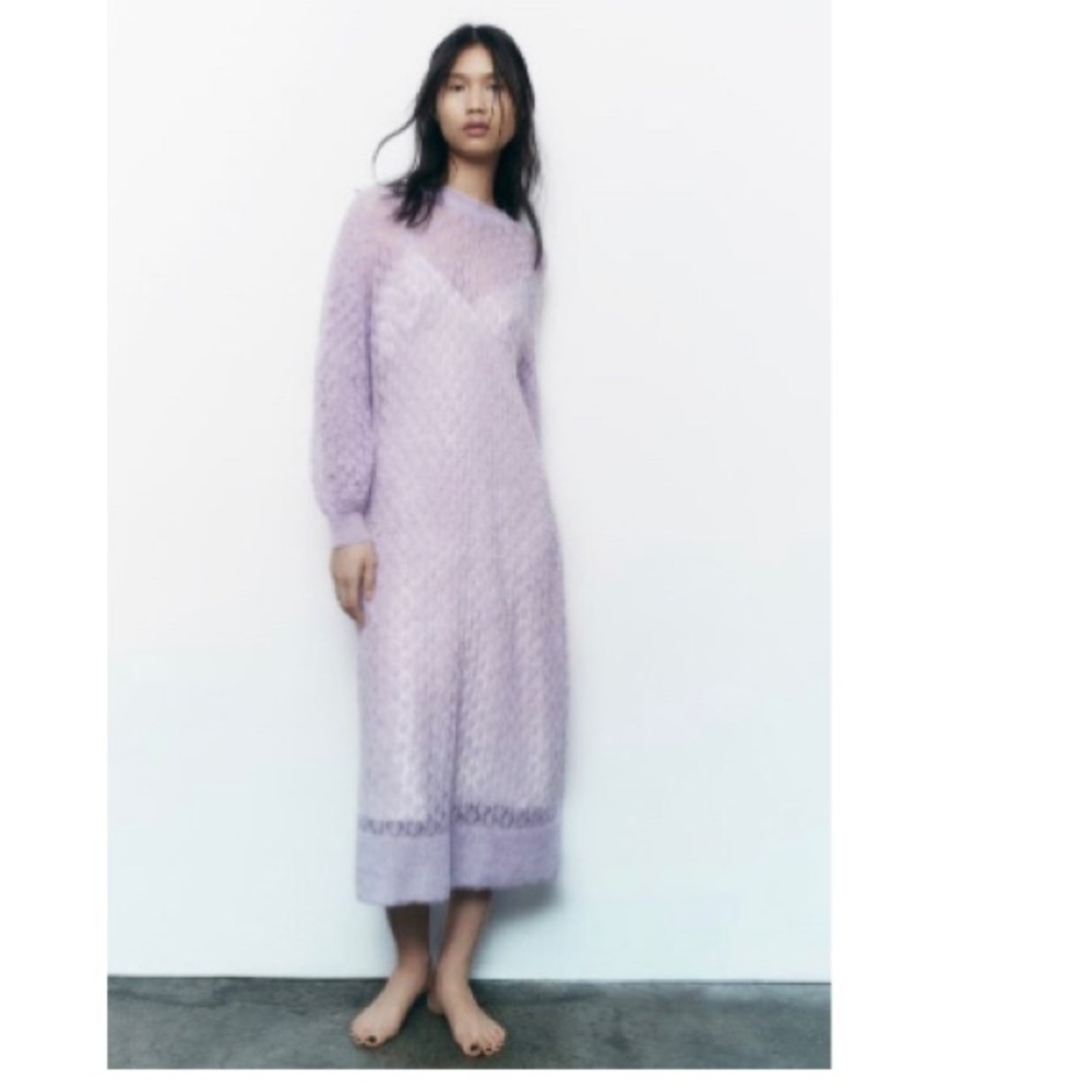 Zara Lavender Long Sleeve Dress